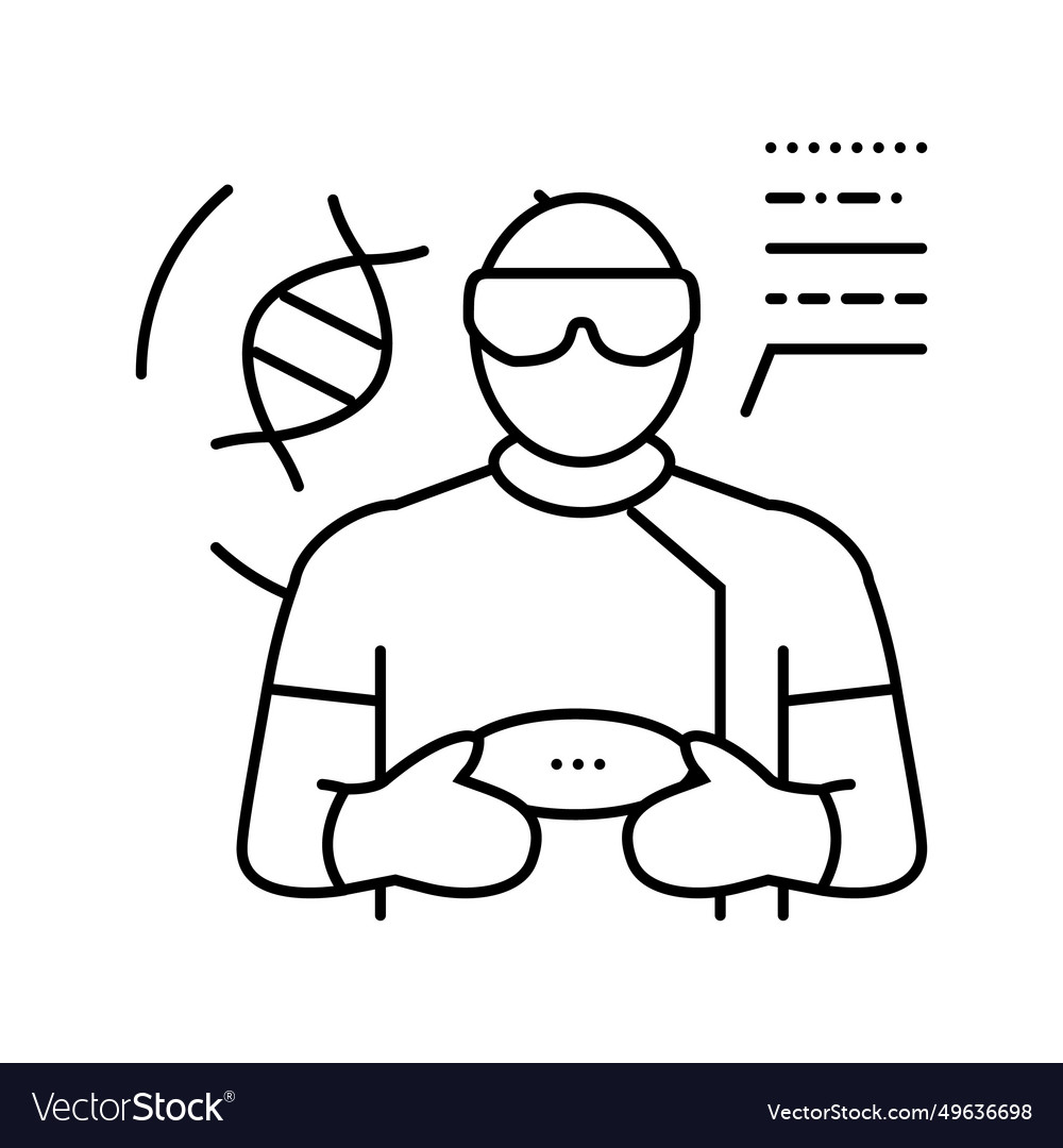 Geneticist worker line icon