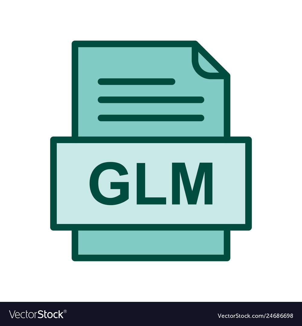 Glm file document icon Royalty Free Vector Image