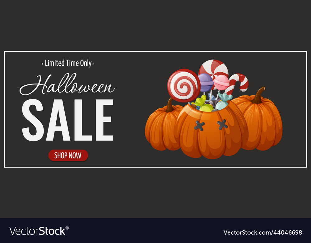 Halloween sale flyer pumpkins with sweet treat