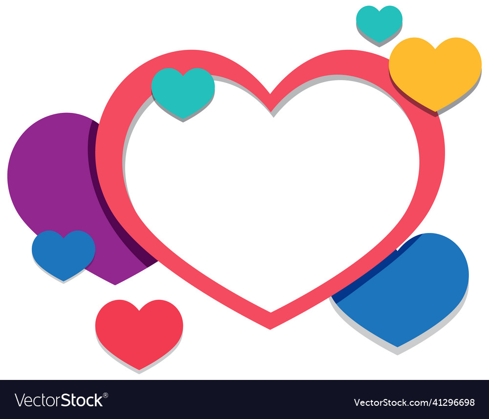 Heart frame with different color hearts