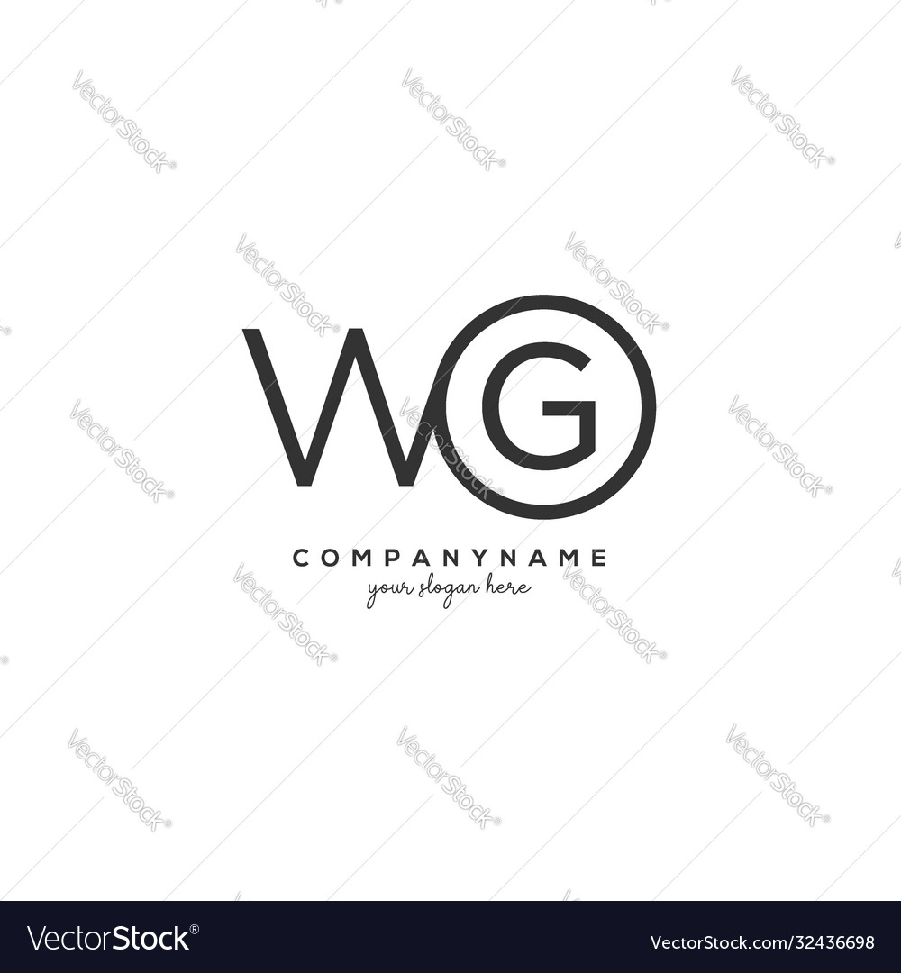 Initial wg letter logo with circle template Vector Image