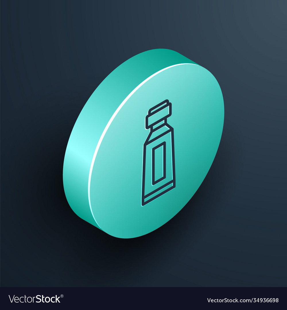 Isometric line tube toothpaste icon isolated