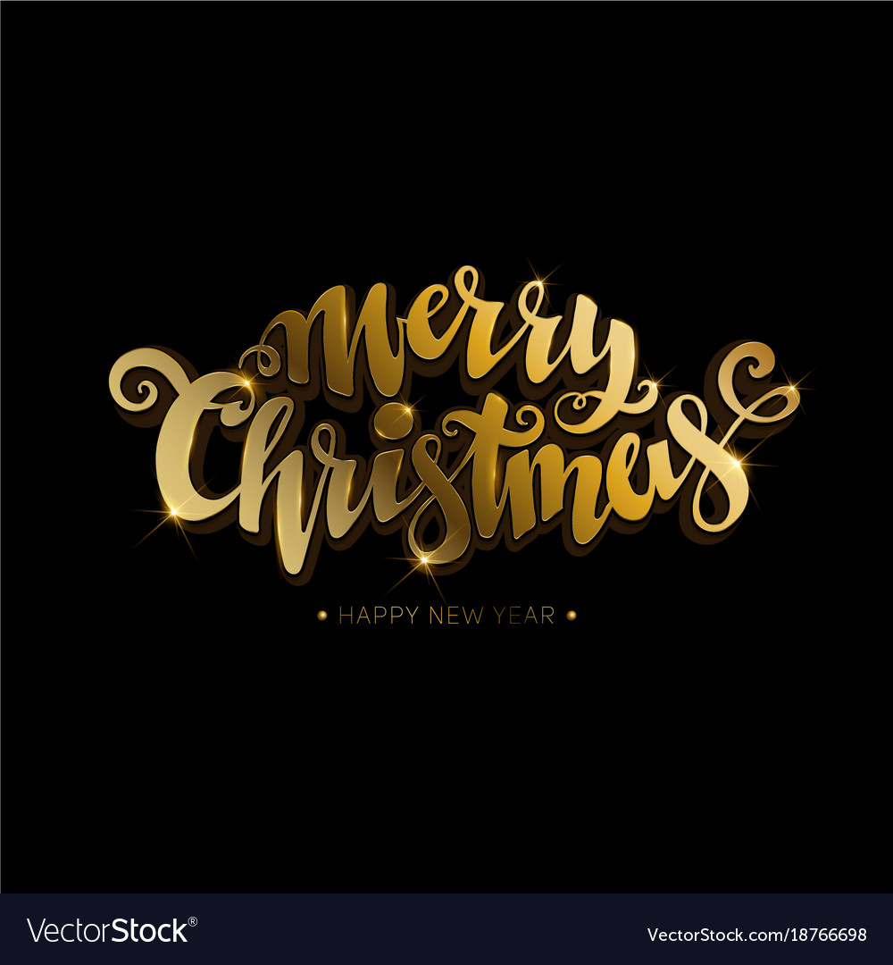 Merry christmas gold Royalty Free Vector Image