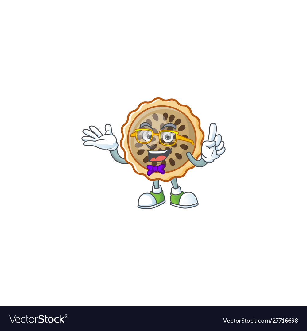 Pecan pie geek with cartoon character shape