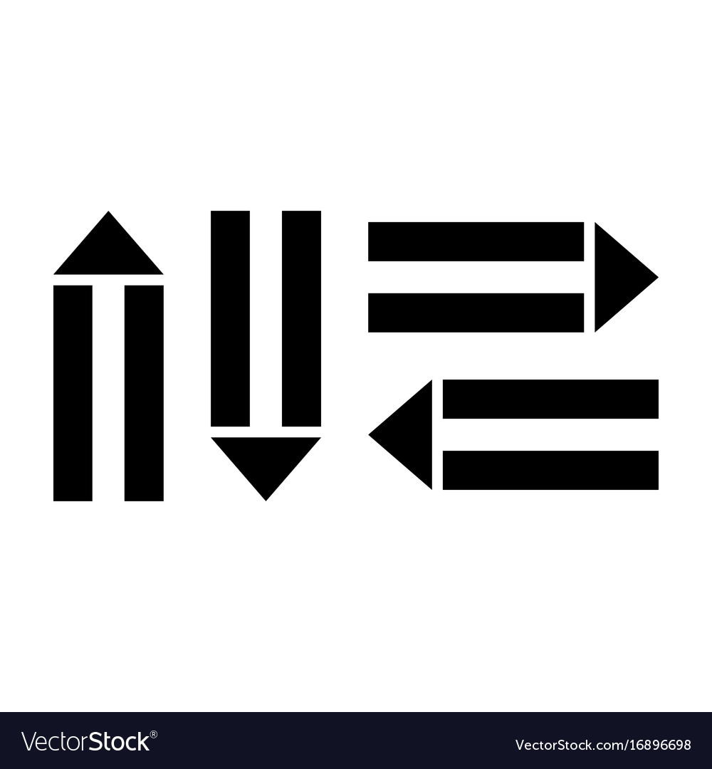 Pointers arrows the direction of motion black