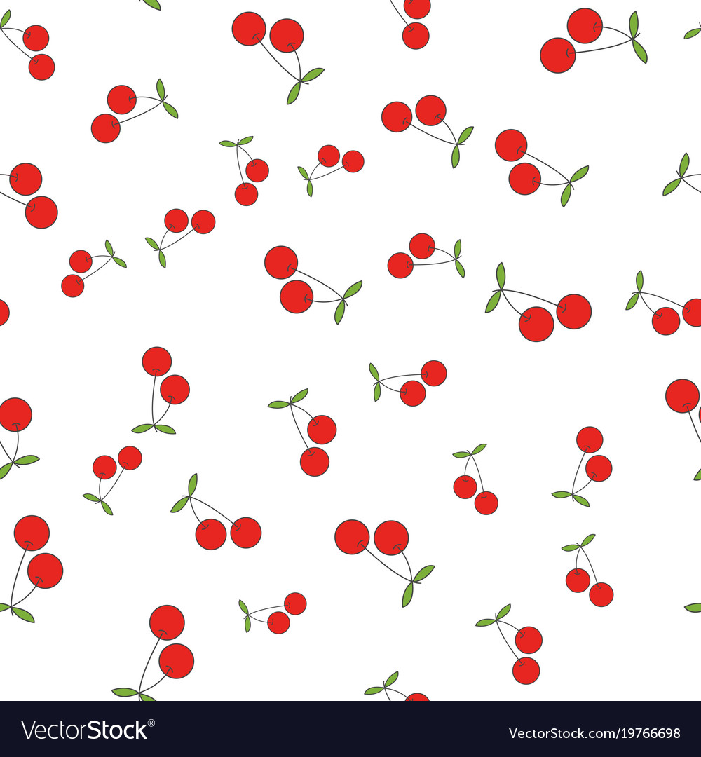 Red Cherries Seamless Pattern