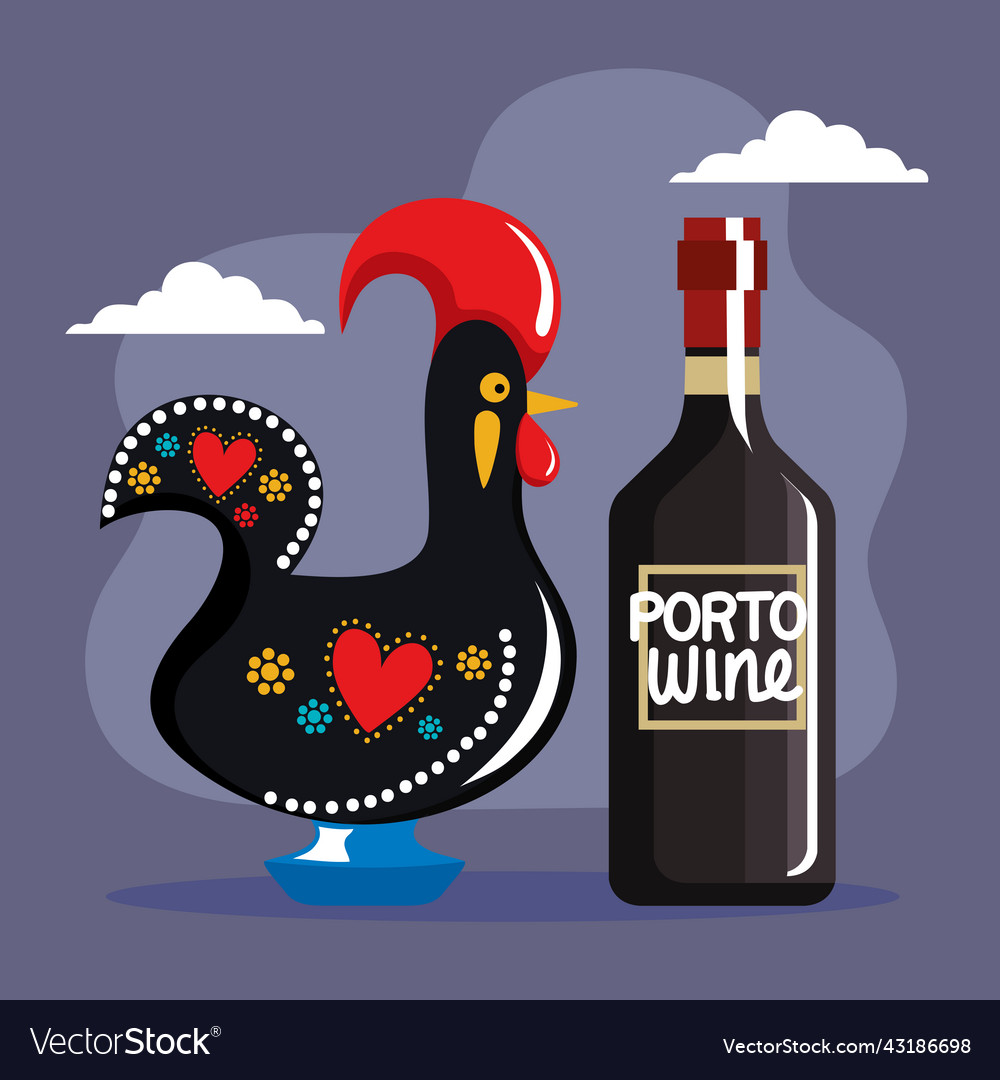 Rooster und Weinportugalkultur