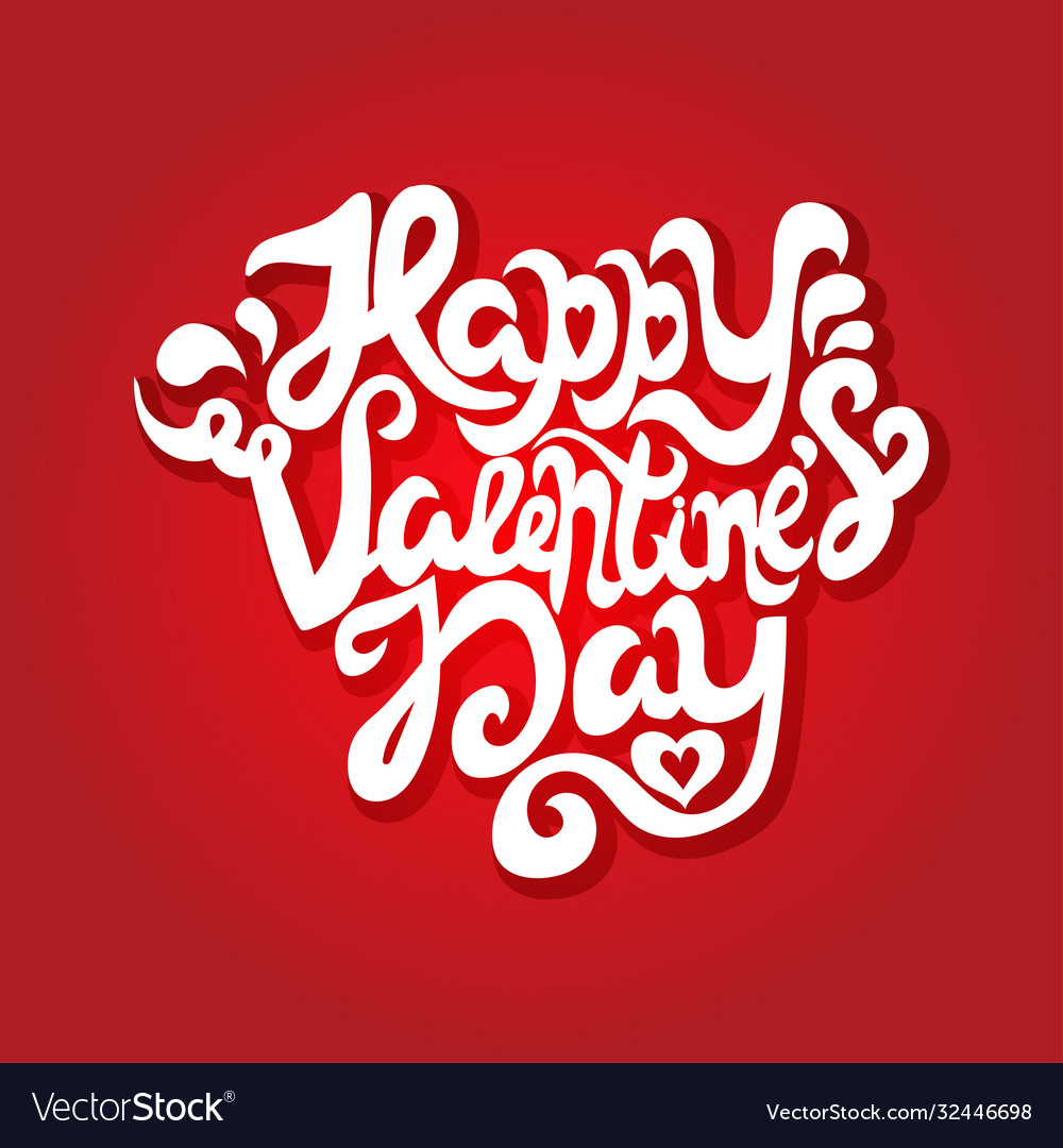 Script concept quote with text happy valentines vector image Script concept quote with text happy valentines
