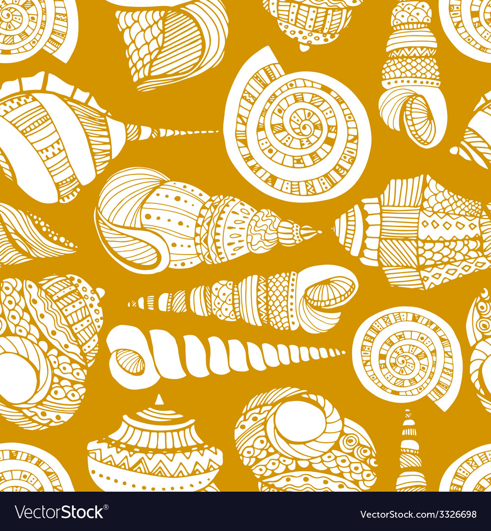 Seashell seamless pattern