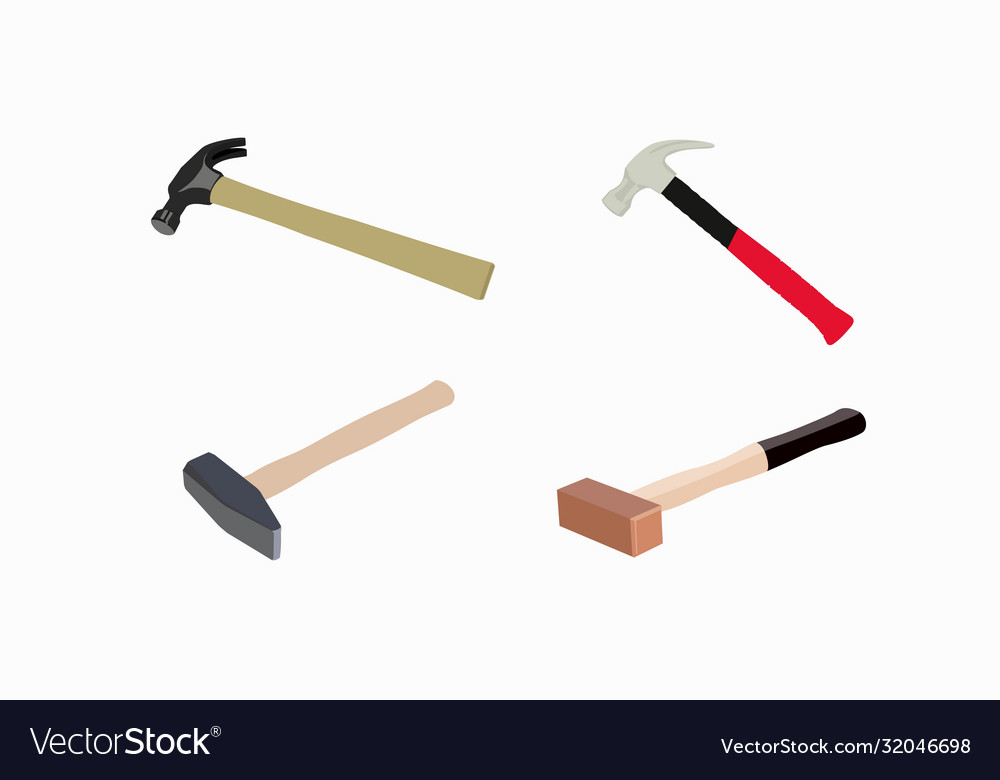 Set different hammers vector image Set different hammers