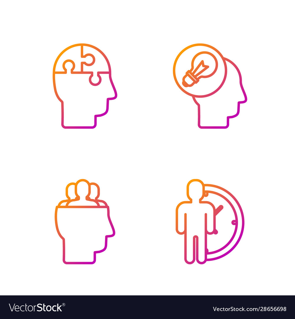 set-line-time-management-project-team-base-human-vector-image