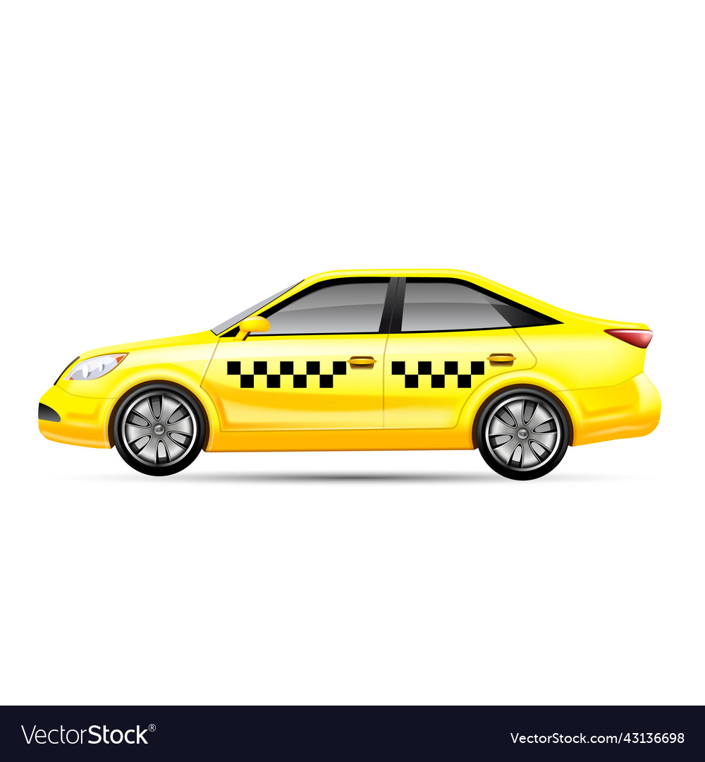 Taxi car realistic vector image Taxi car realistic