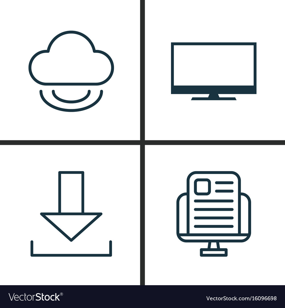 Web icons set collection of down arrow blog page
