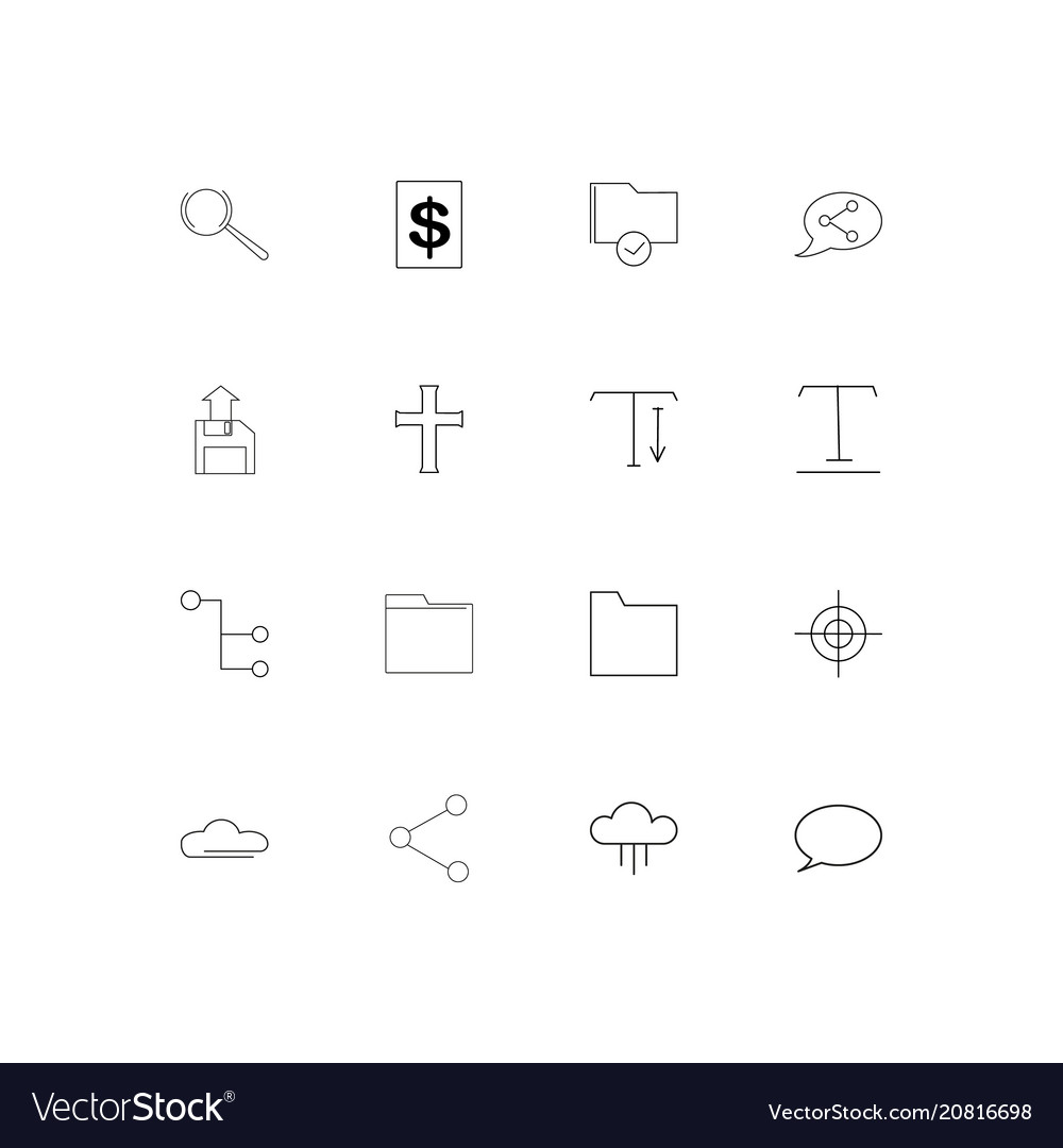 Web linear thin icons set outlined simple
