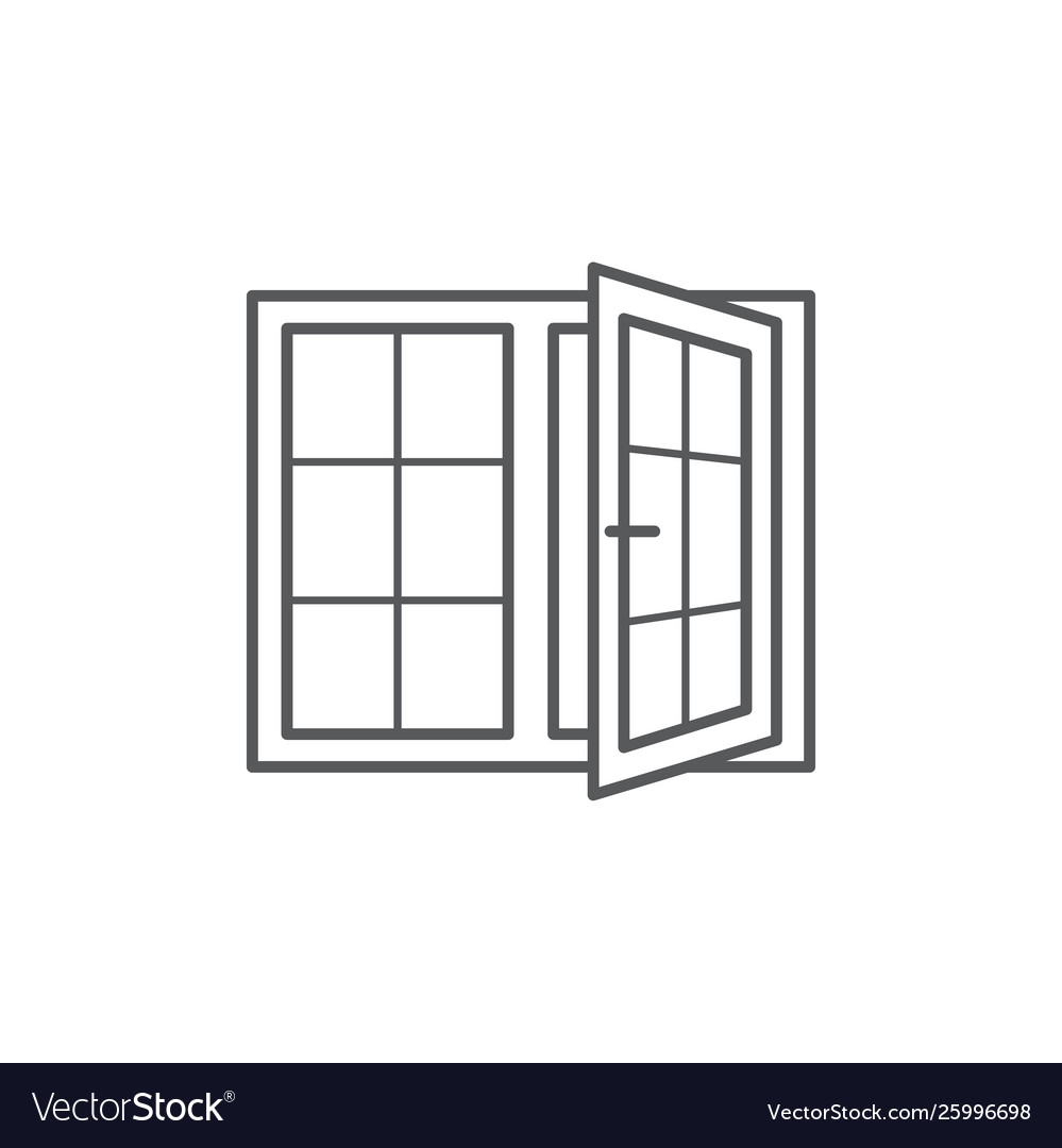 Window line icon on white background Royalty Free Vector