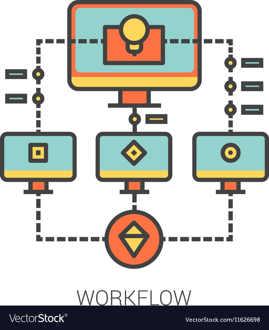 Workflow line icons