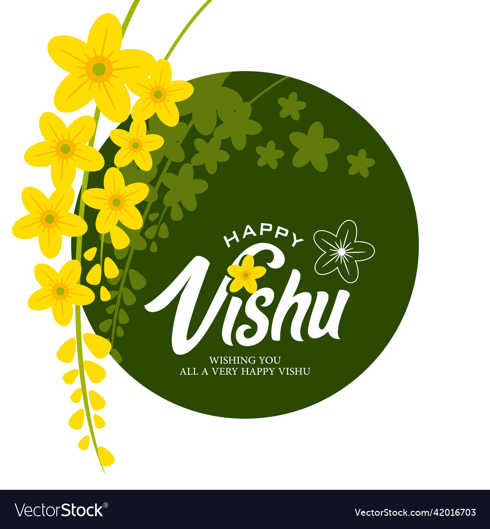 A banner for happy vishu Royalty Free Vector Image