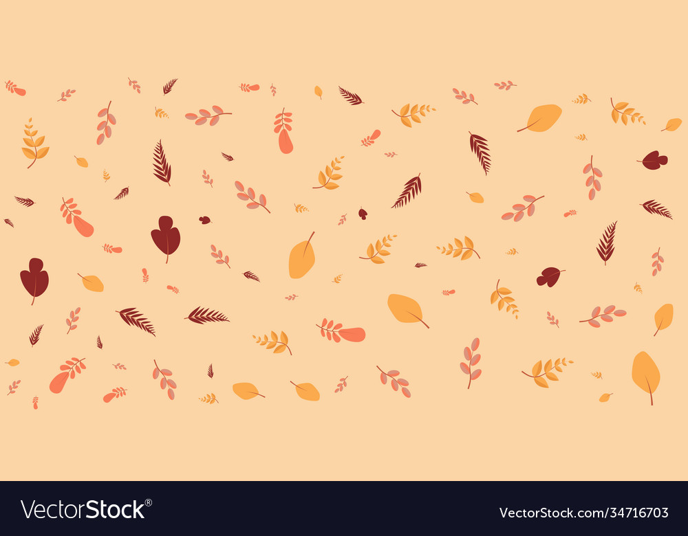 Autumn leaves seamless pattern background hello