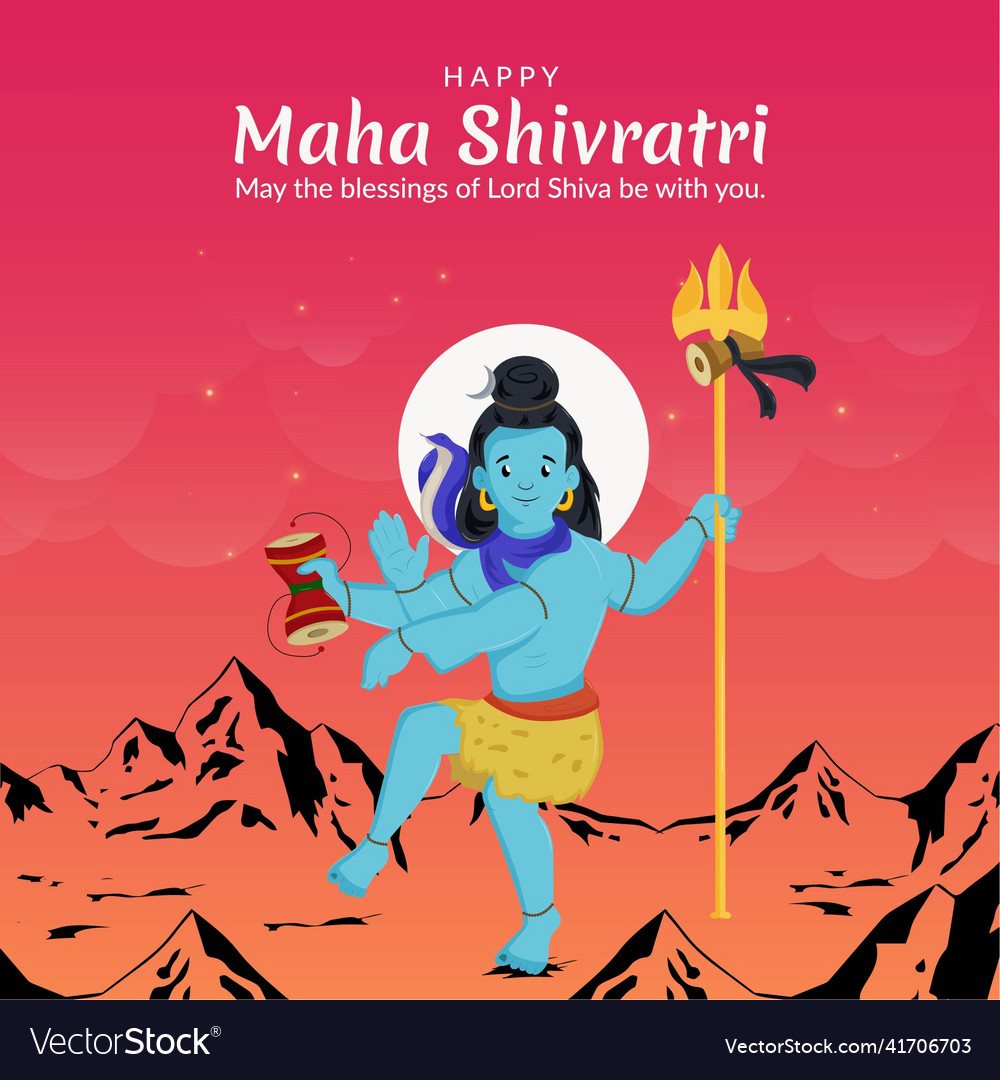 Banner design of happy maha shivratri Royalty Free Vector Banner design of happy maha shivratri Royalty Free Vector