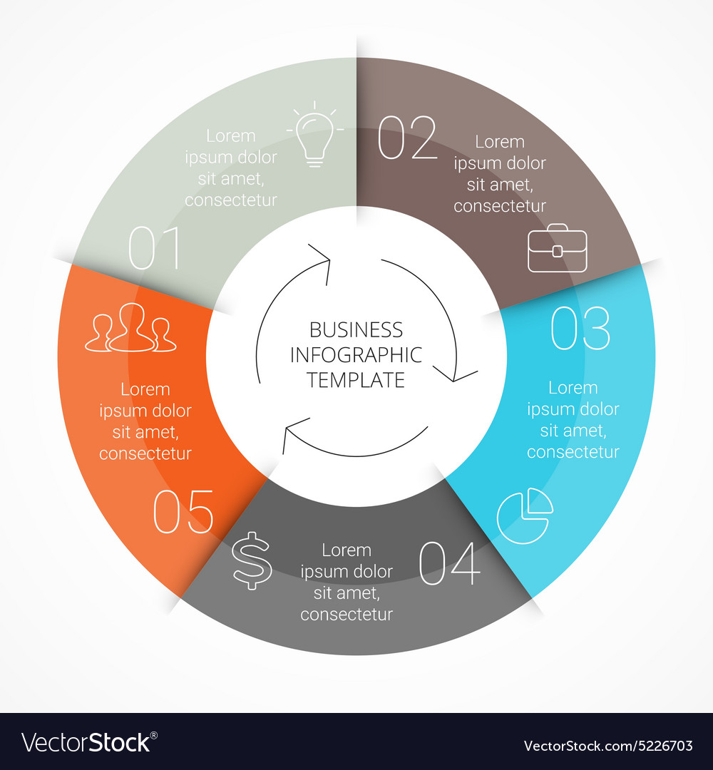 Circle infographic template for cycle Royalty Free Vector