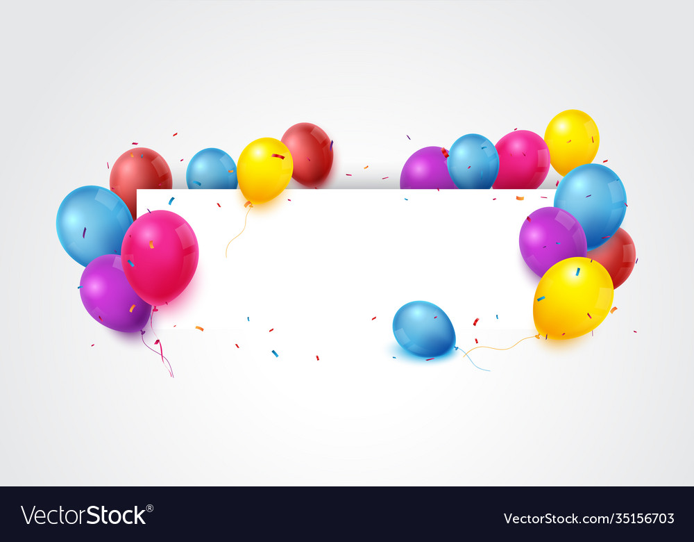 Colorful birthday celebration banner with balloons Colorful birthday celebration banner with balloons