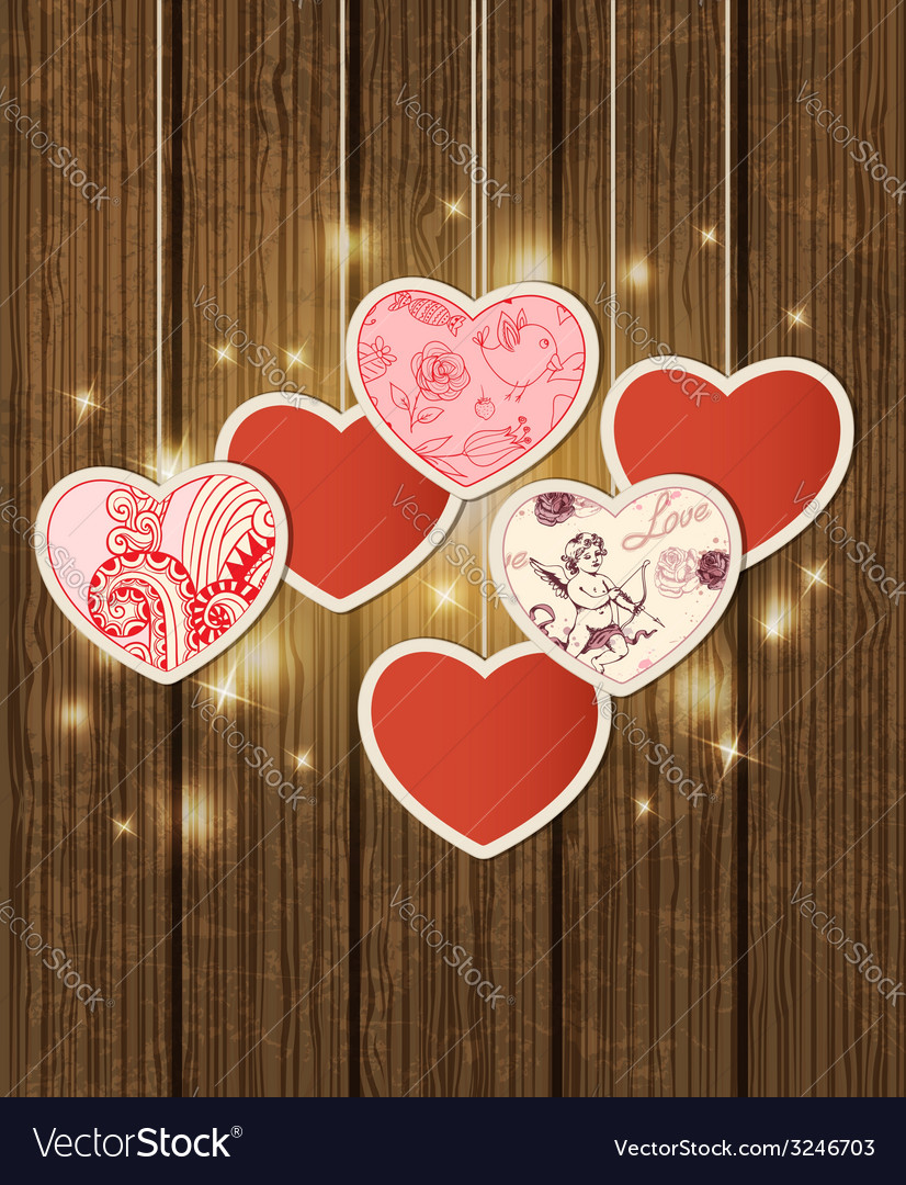 Decorative background with hearts