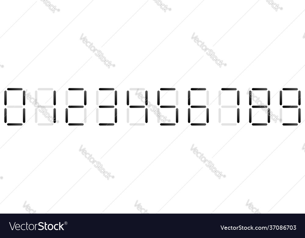 Digitale Display-Zeilennummern vector image Digitale Display-Zeilennummern
