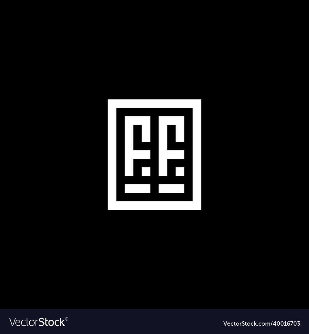 Ff initial logo with square rectangular shape