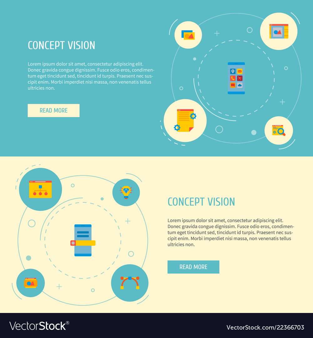 Flat Style Website Icons - Set of Symbols