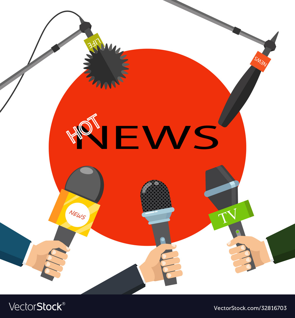 Hot news mass media concept Royalty Free Vector Image