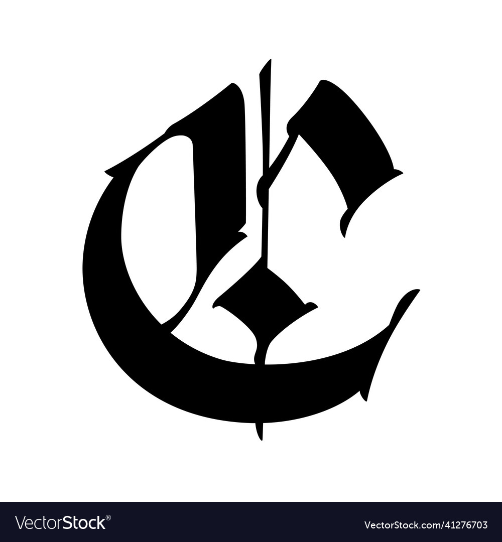 Letter c in the gothic style alphabet symbol Vector Image