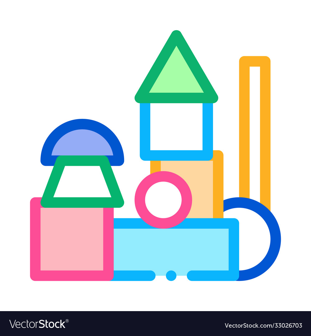 Preschool education toys icon outline Royalty Free Vector