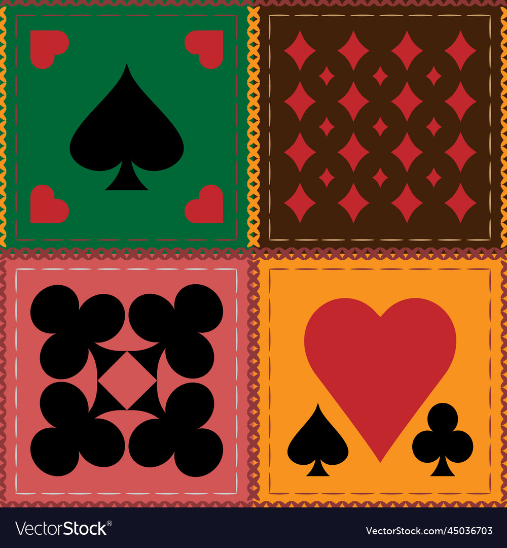 Seamless patchwork pattern with the image of card