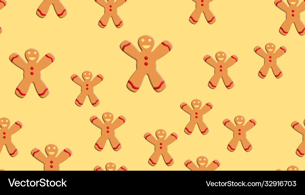 Seamless pattern with gingerbread man Royalty Free Vector