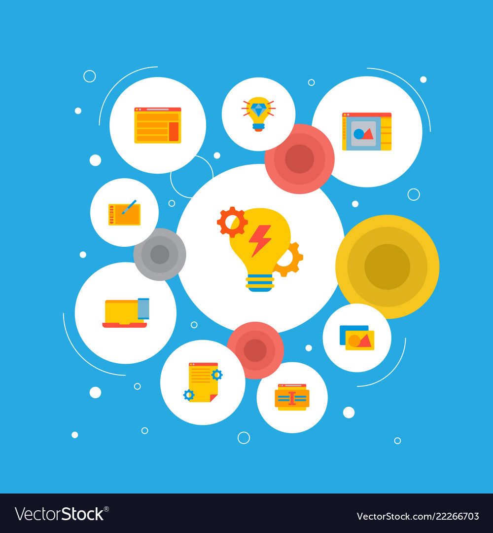 Set development icons flat style symbols