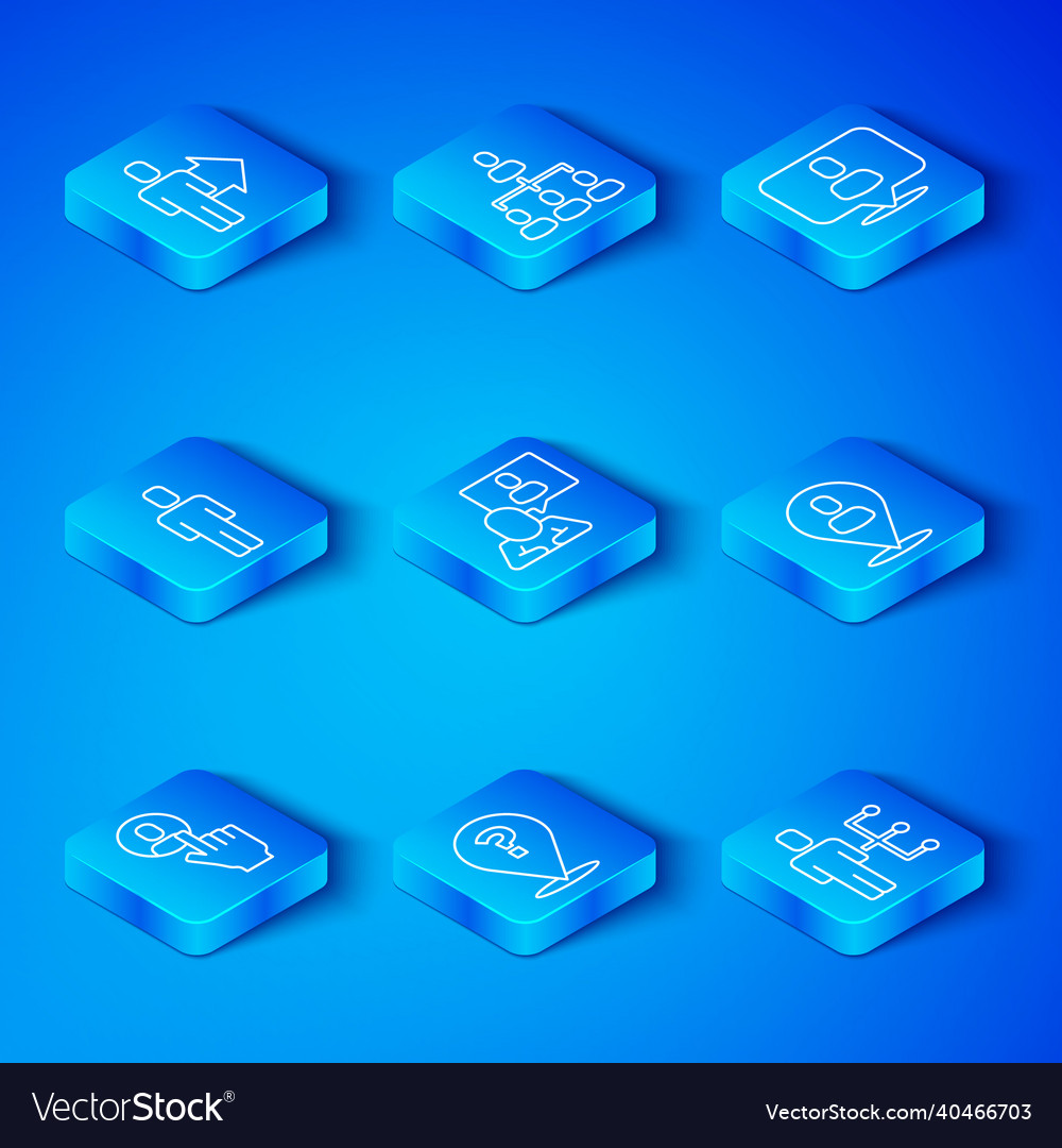 Set line head hunting question mark worker vector image Set line head hunting question mark worker