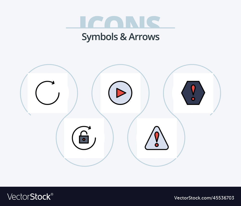 Symbols and arrows line filled icon pack 5