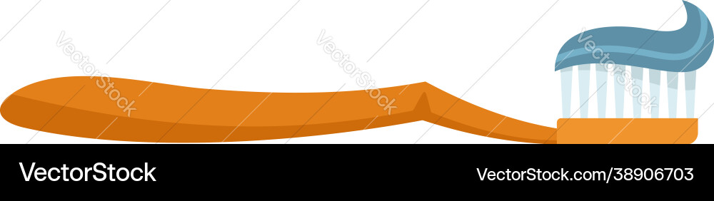 Toothbrush toothpaste icon flat isolated Vector Image