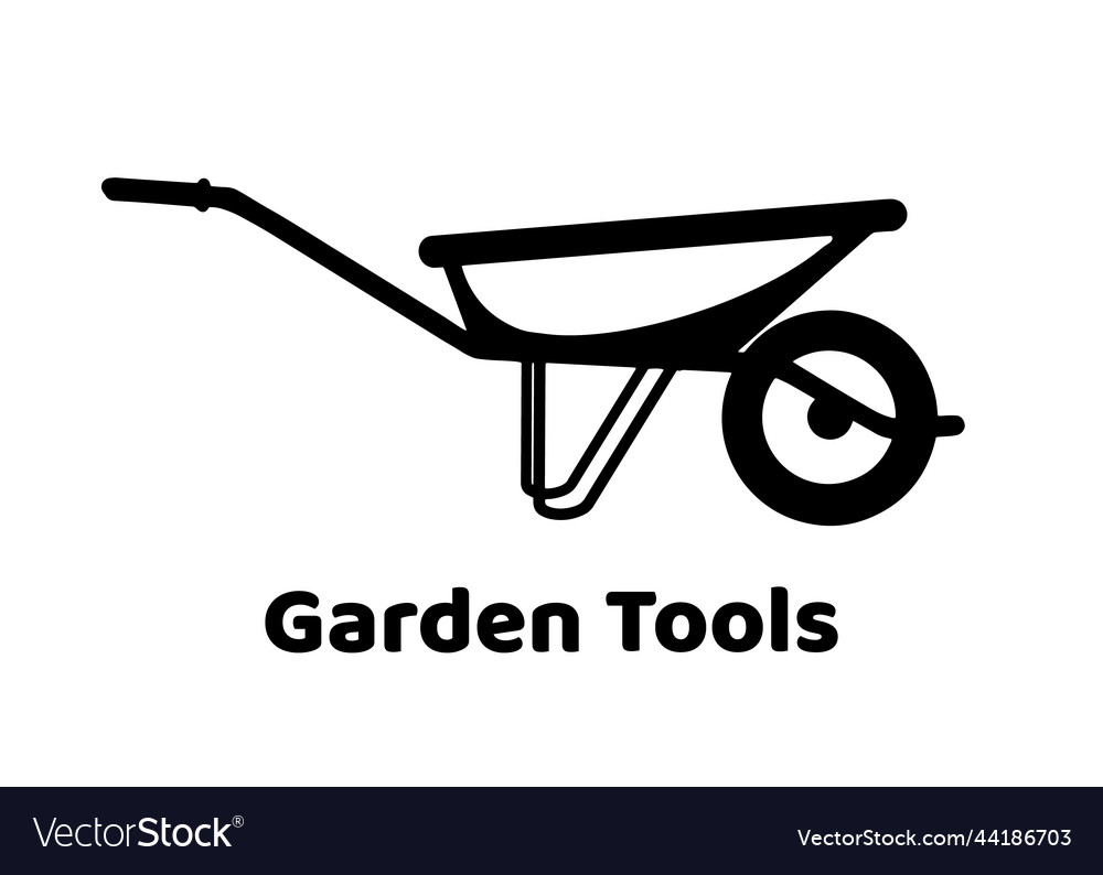 Wheelbarrow garden cart icon in flat style