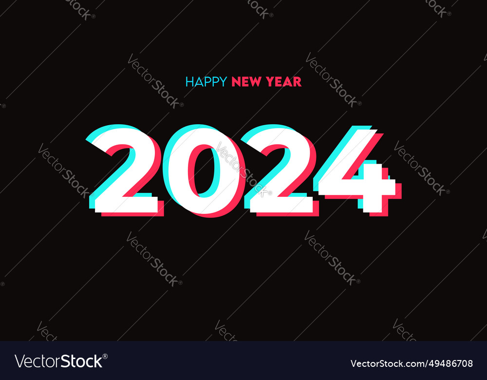 2024 happy new year celebration greeting banner Vector Image