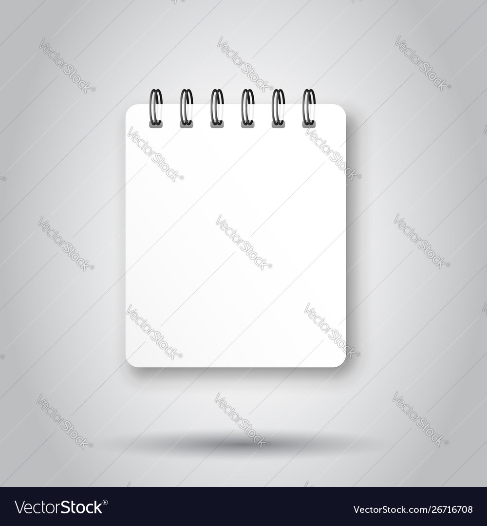 Blank mock up notepad icon in transparent style vector image Blank mock up notepad icon in transparent style