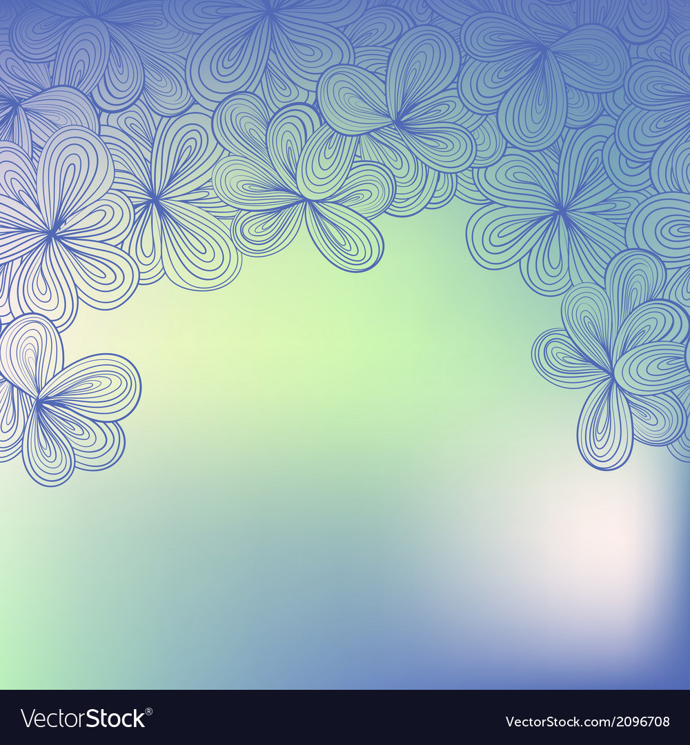 Border with abstract hand-drawn floral pattern Vector Image