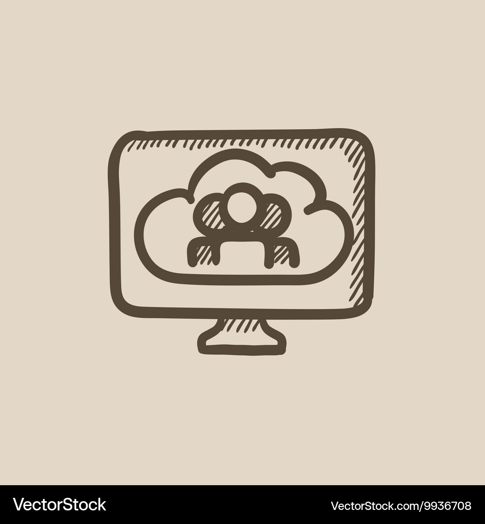 Cloud computing sketch icon Royalty Free Vector Image