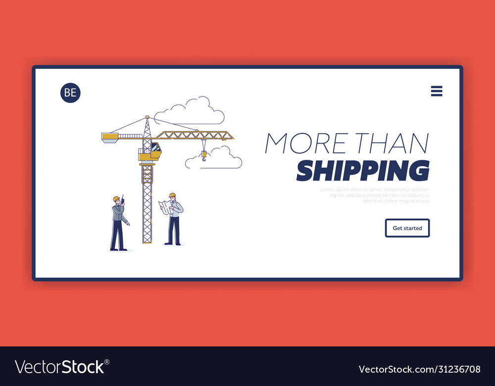 Construction concept website landing page