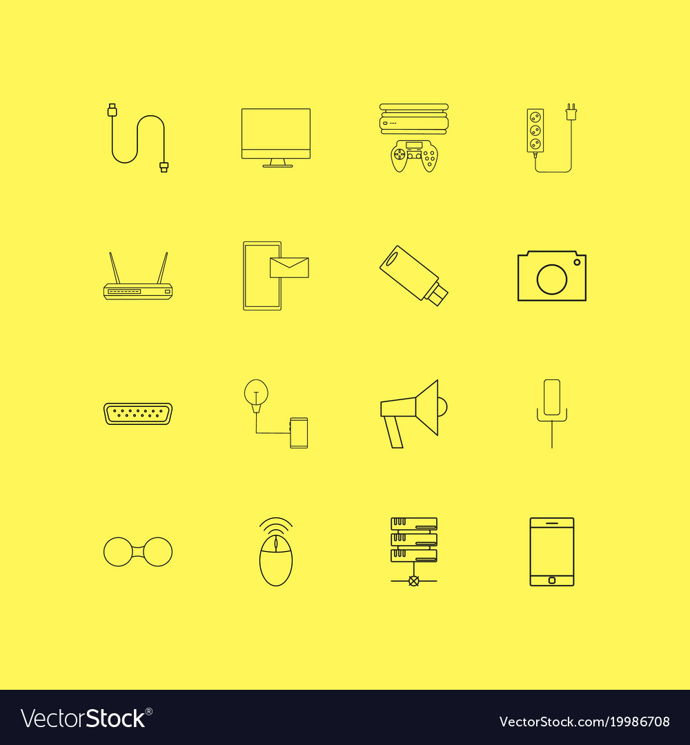Devices linear icon set simple outline icons