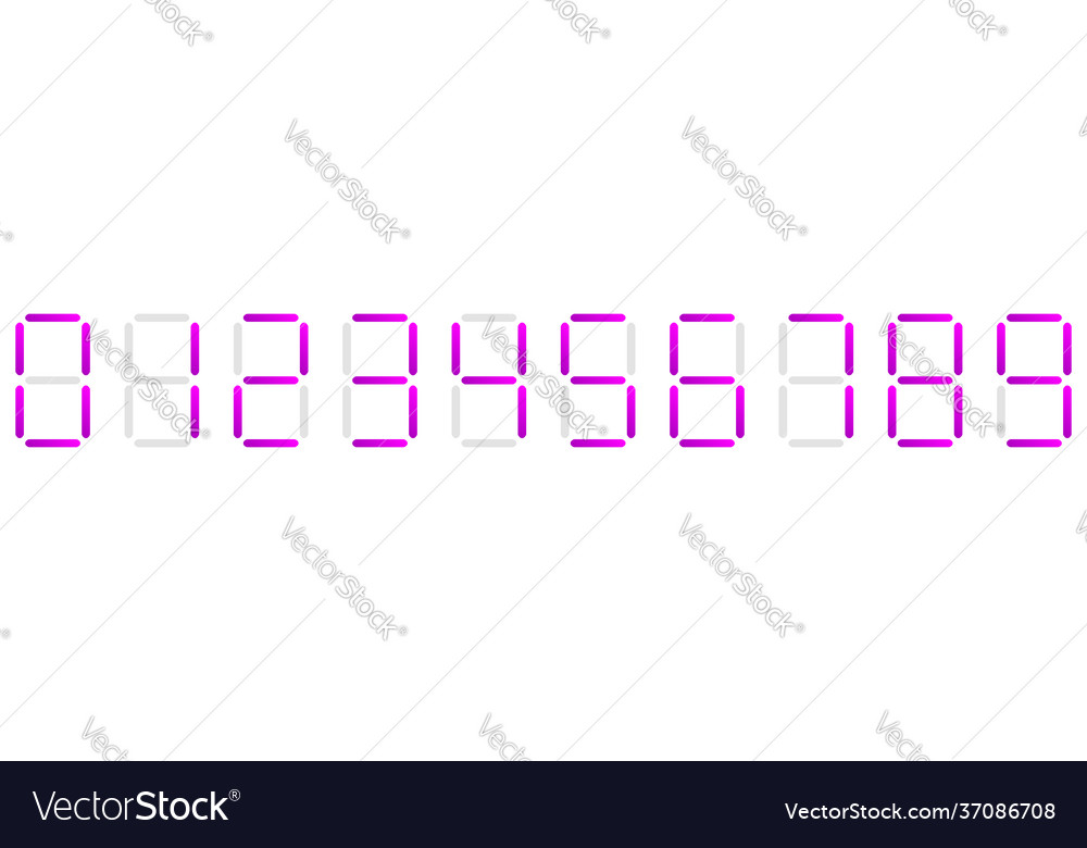 Digital display digits numbers numberals Vector Image Digital display digits numbers numberals