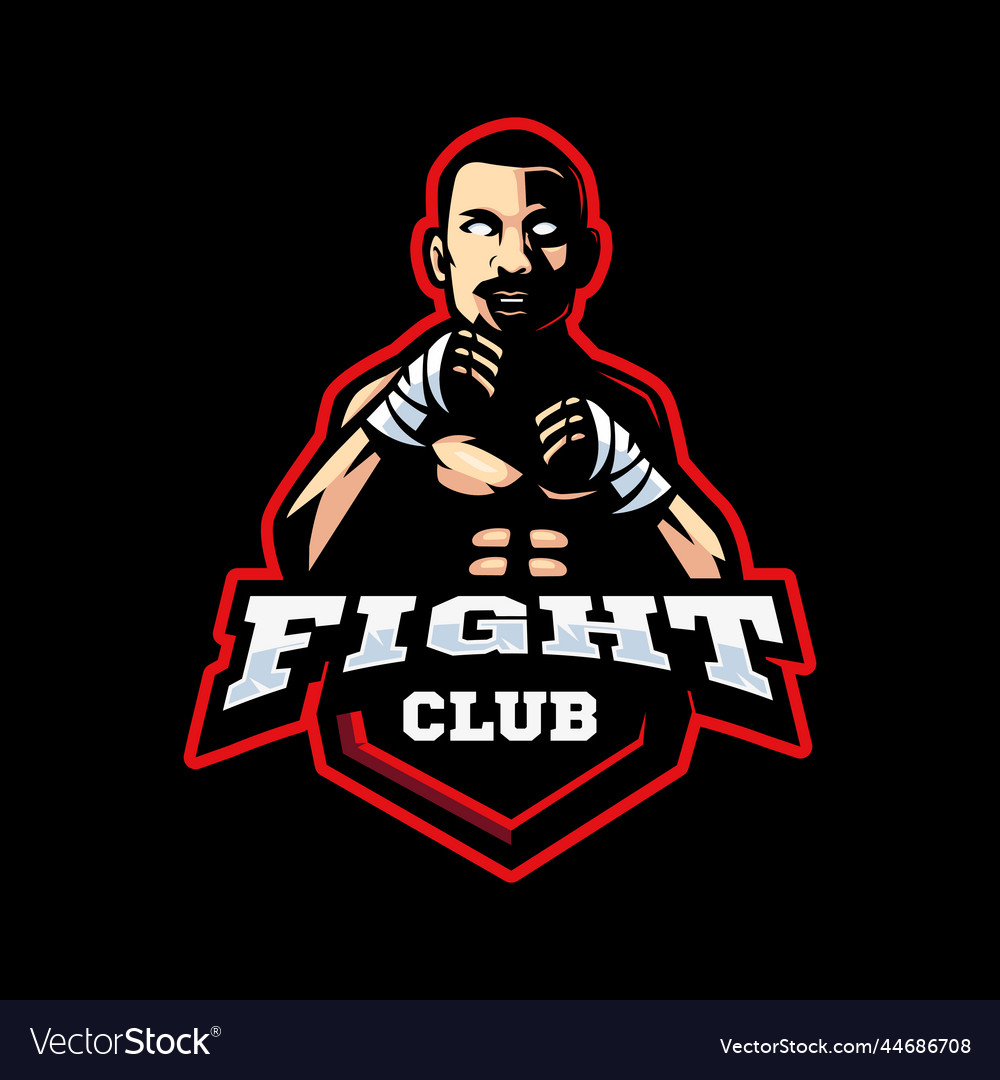 Fighter for fight club logo isolated on dark Vector Image