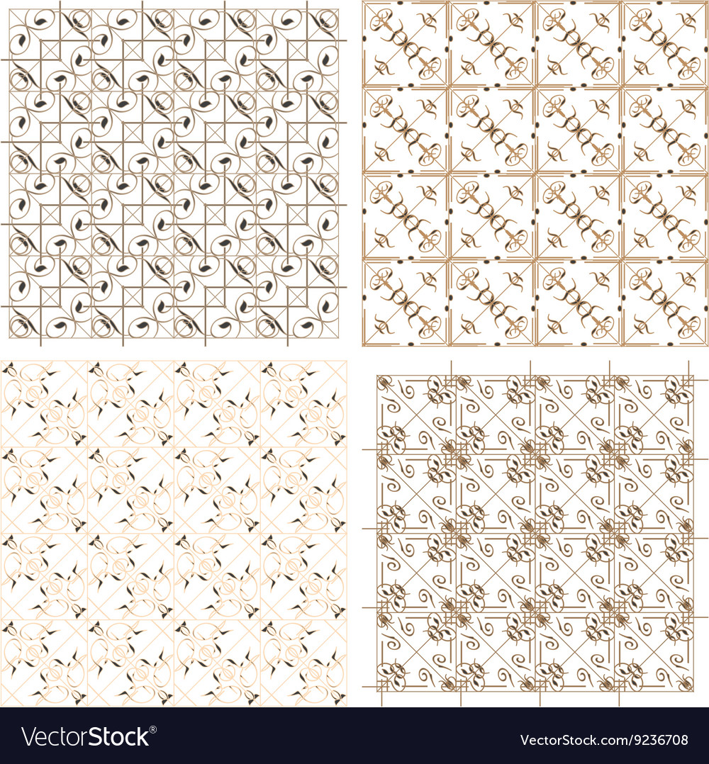Geometric seamless patterns set