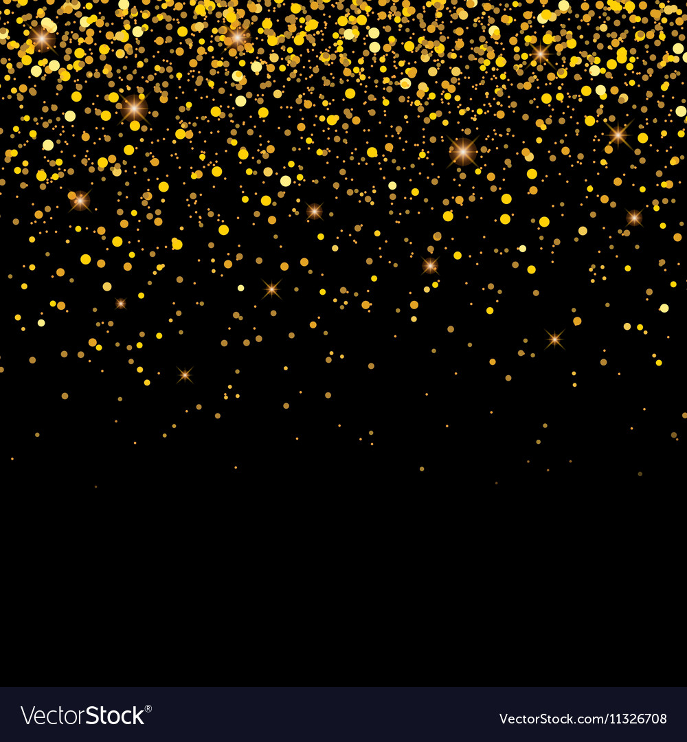 Gold Glitter Spray Effect of Sparkling Particles on Vector