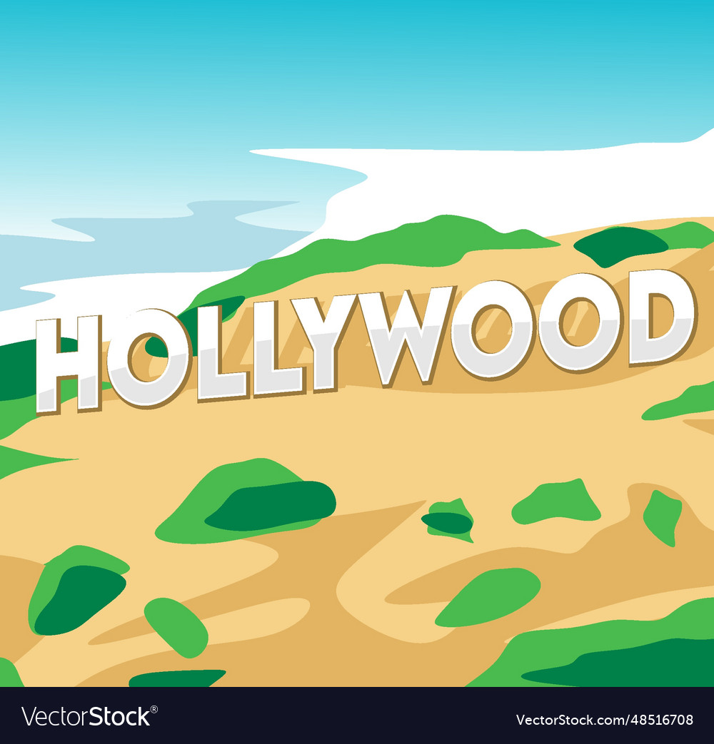 Hollywood california with blue background Vector Image